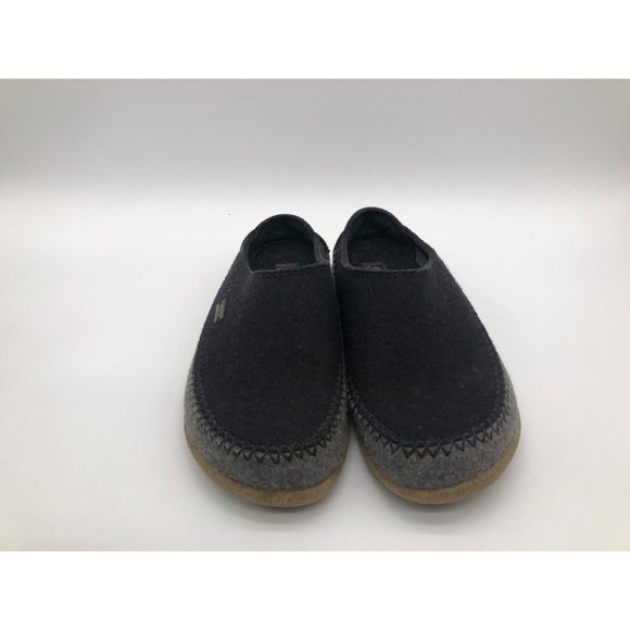 Haflinger Gray Wool and Black Clogs Slippers Men Sz 43 EU/10 US - Picture 7 of 10